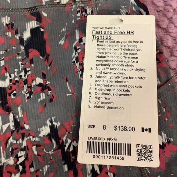 Lululemon Fast and Free High Rise Tight 25" NWT - Picture 5 of 6